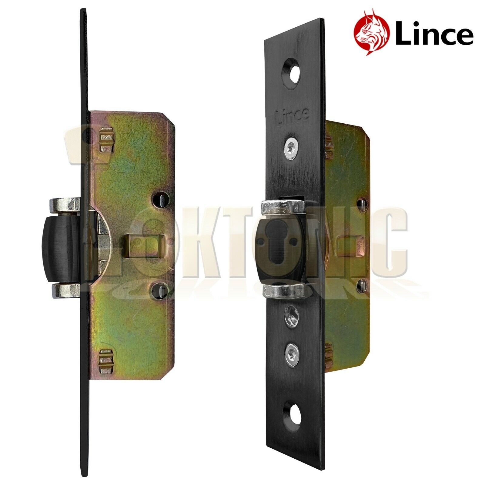 Lince Black Mortice Narrow Stile Small Nylon Roller Latch