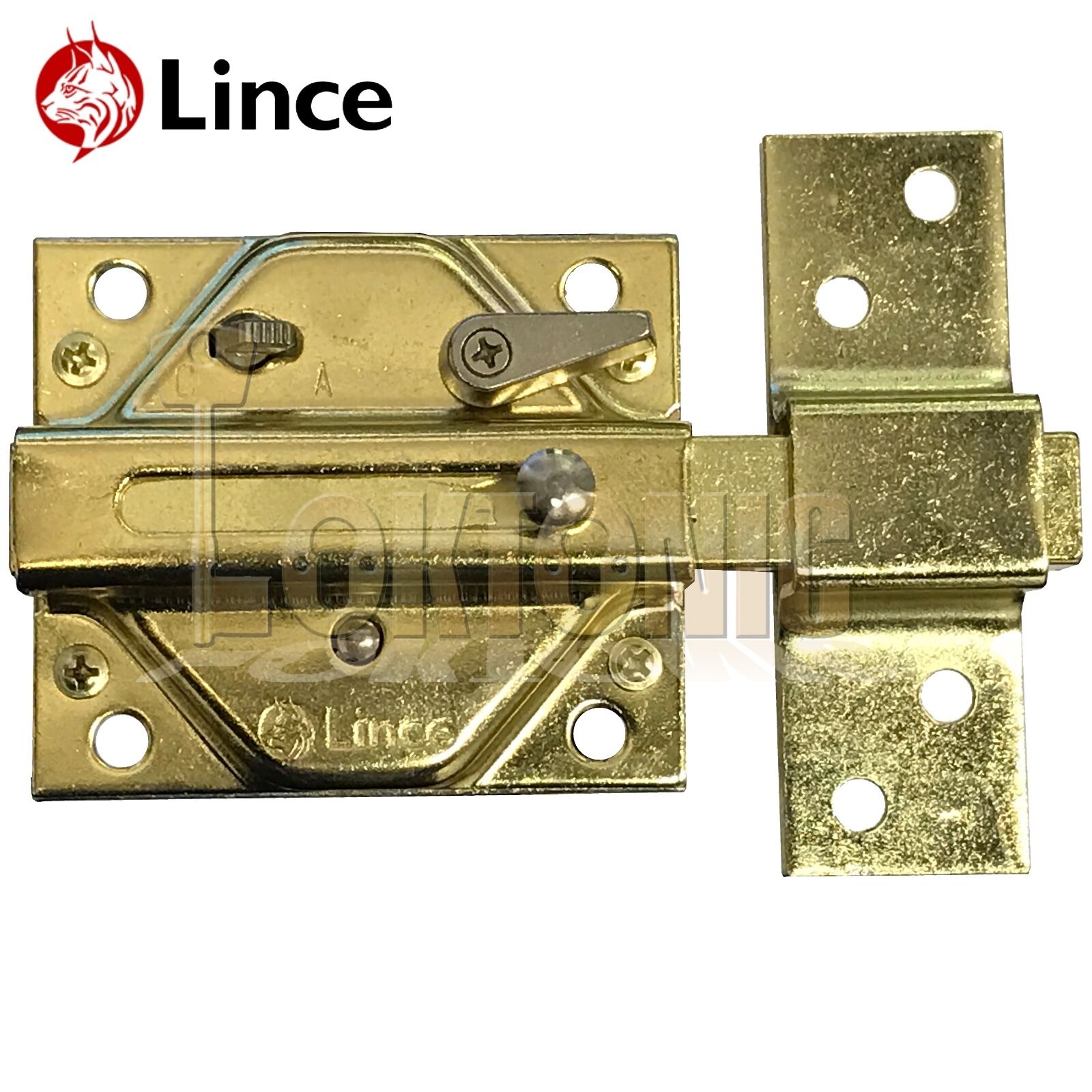Lince Brass Lock High Security Heavy Duty Garden Gate Shed Rim Sliding Dead Bolt - Image 5