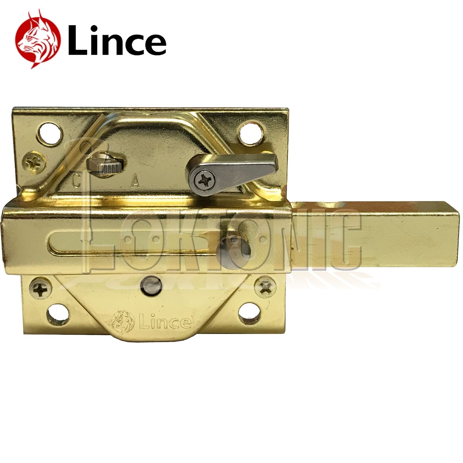 Lince Brass Lock High Security Heavy Duty Garden Gate Shed Rim Sliding Dead Bolt - Image 6