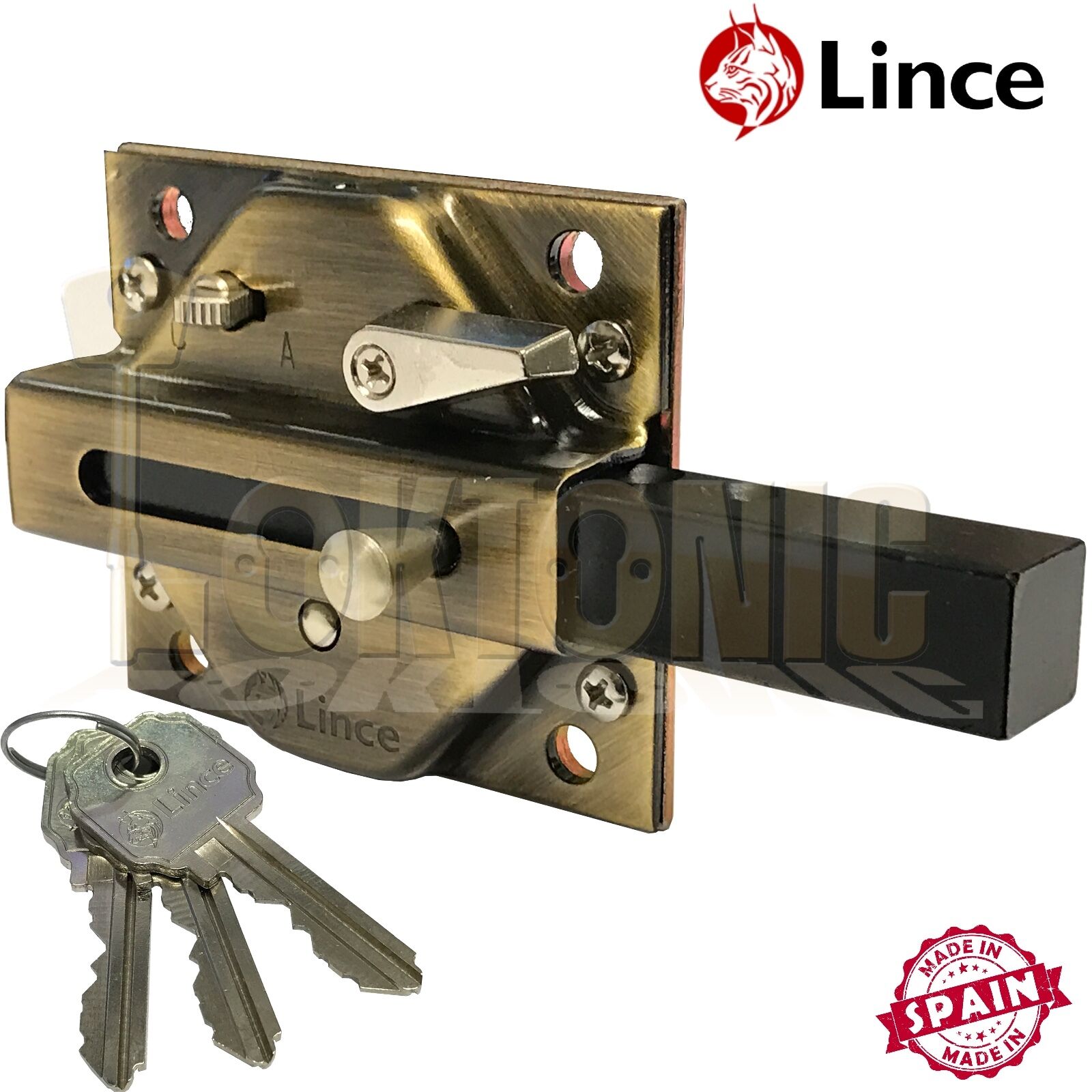 Lince Lock 2930BI High Security Heavy Duty Rim Gate Shed Garage Sliding Bolt - Image 3