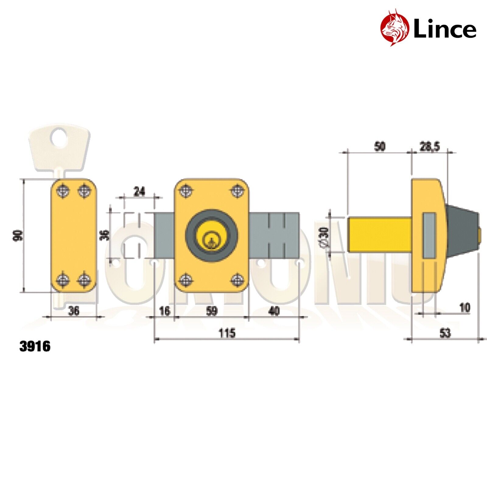 Lince Lock High Security Heavy Duty Garden Gate Shed Garage Rim Dead Bolt - Image 8