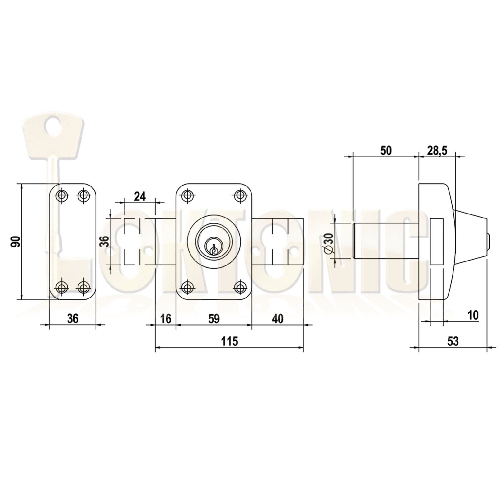 Lince Lock High Security Heavy Duty Garden Gate Shed Garage Rim Dead Bolt - Image 9