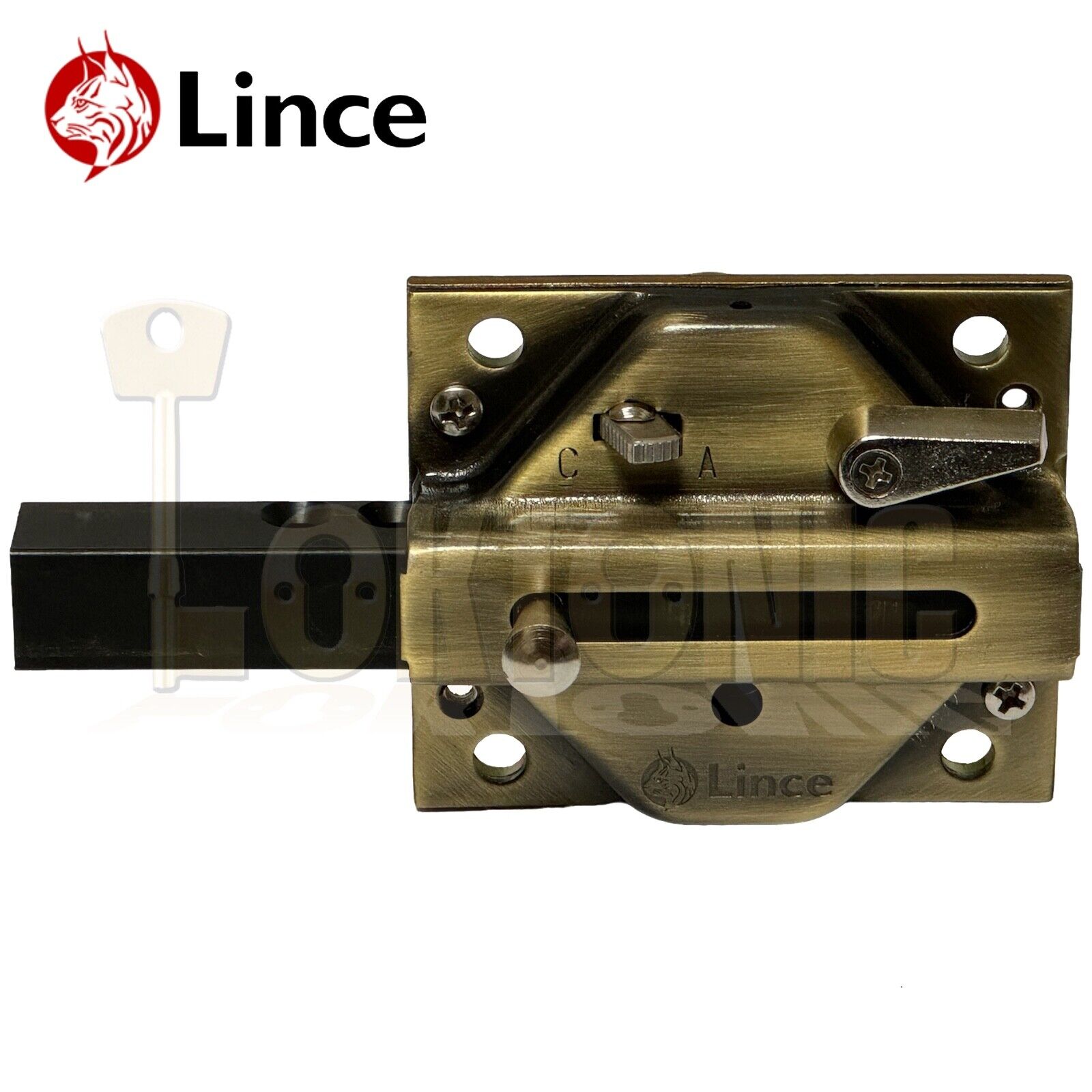 Lince Rim Lock Heavy Duty Gate Shed Sliding Bolt Suit 100-110 &120mm Thick Doors - Image 11