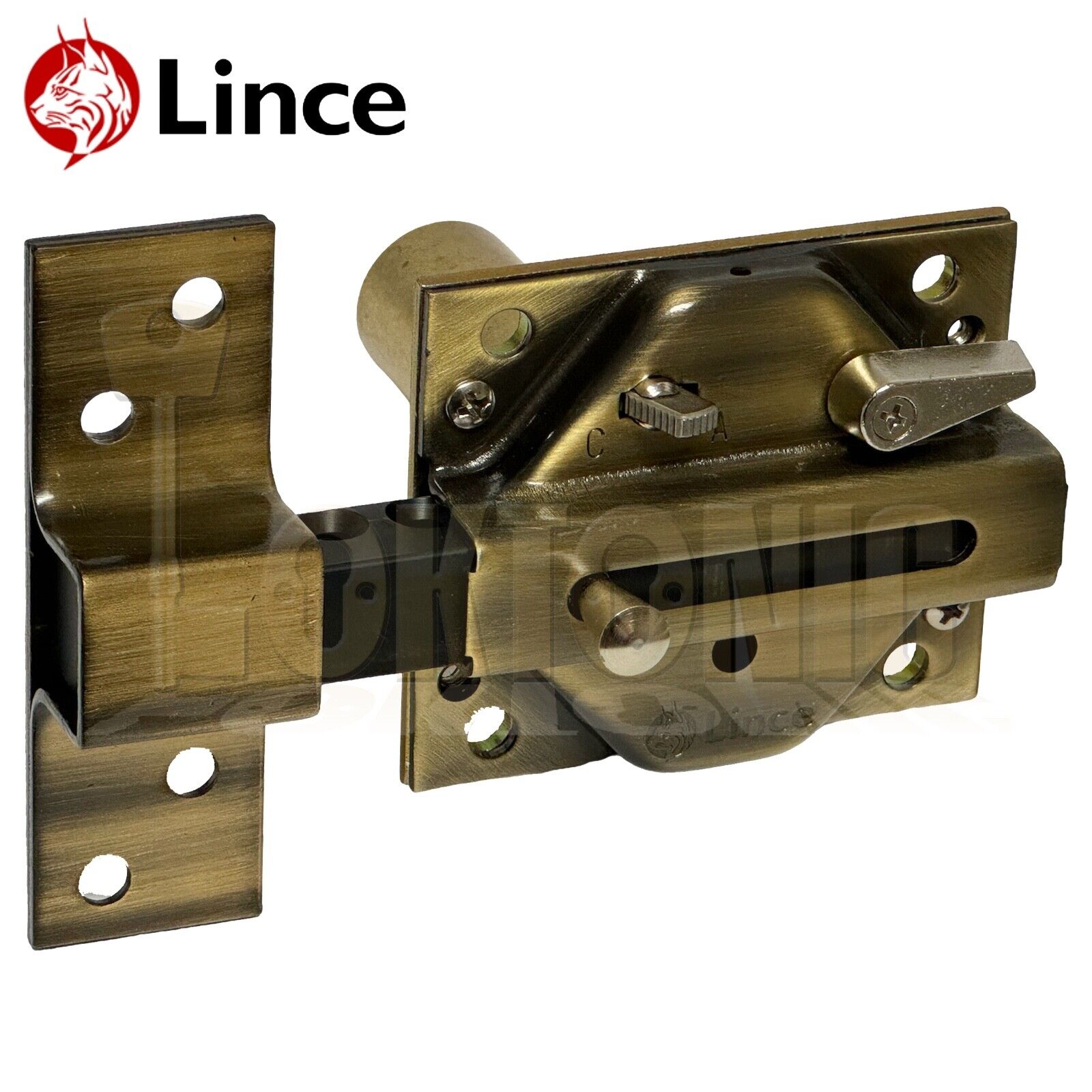 Lince Rim Lock Heavy Duty Gate Shed Sliding Bolt Suit 100-110 &120mm Thick Doors - Image 4