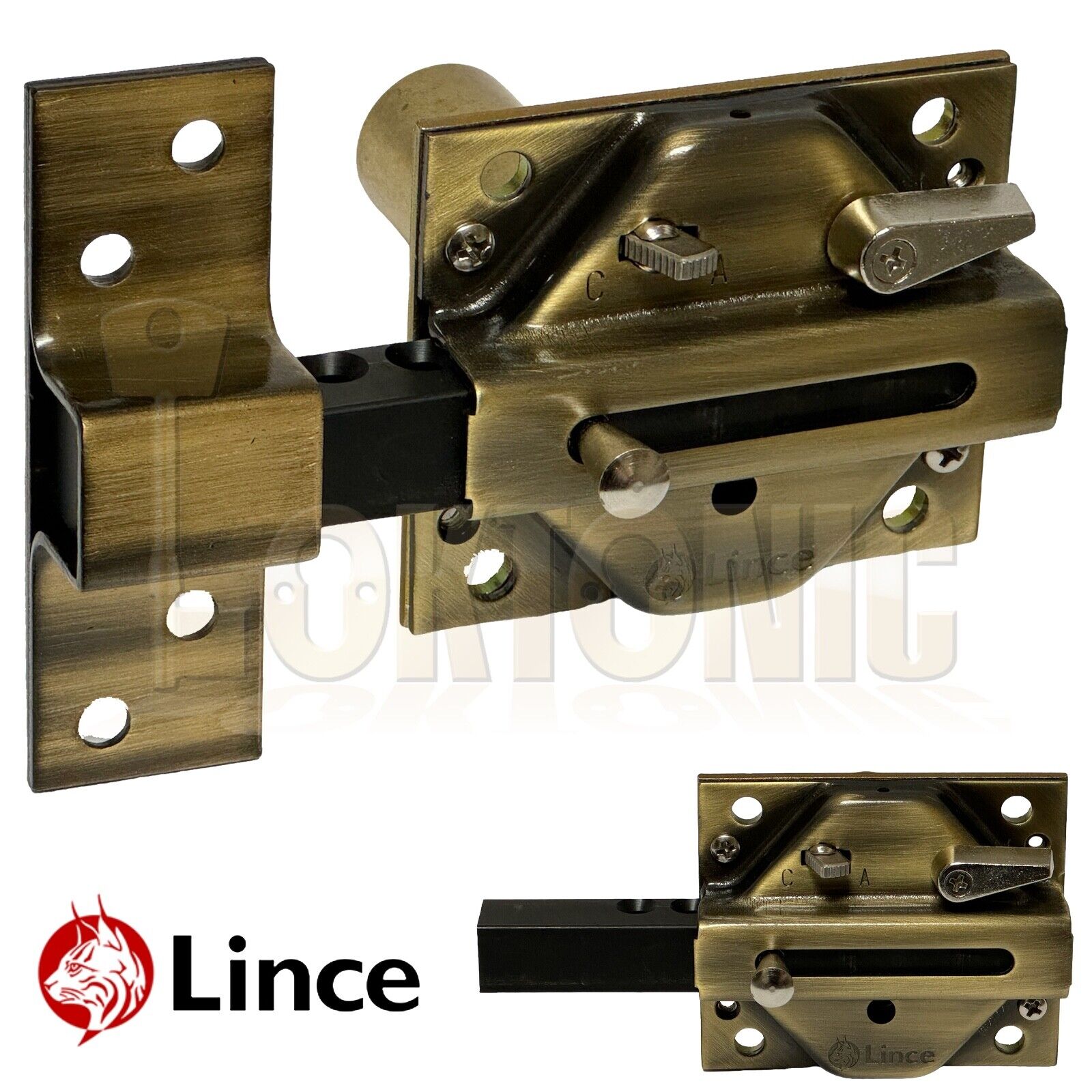 Lince Rim Lock Heavy Duty Gate Shed Sliding Bolt Suit 100-110 &120mm Thick Doors - Image 8