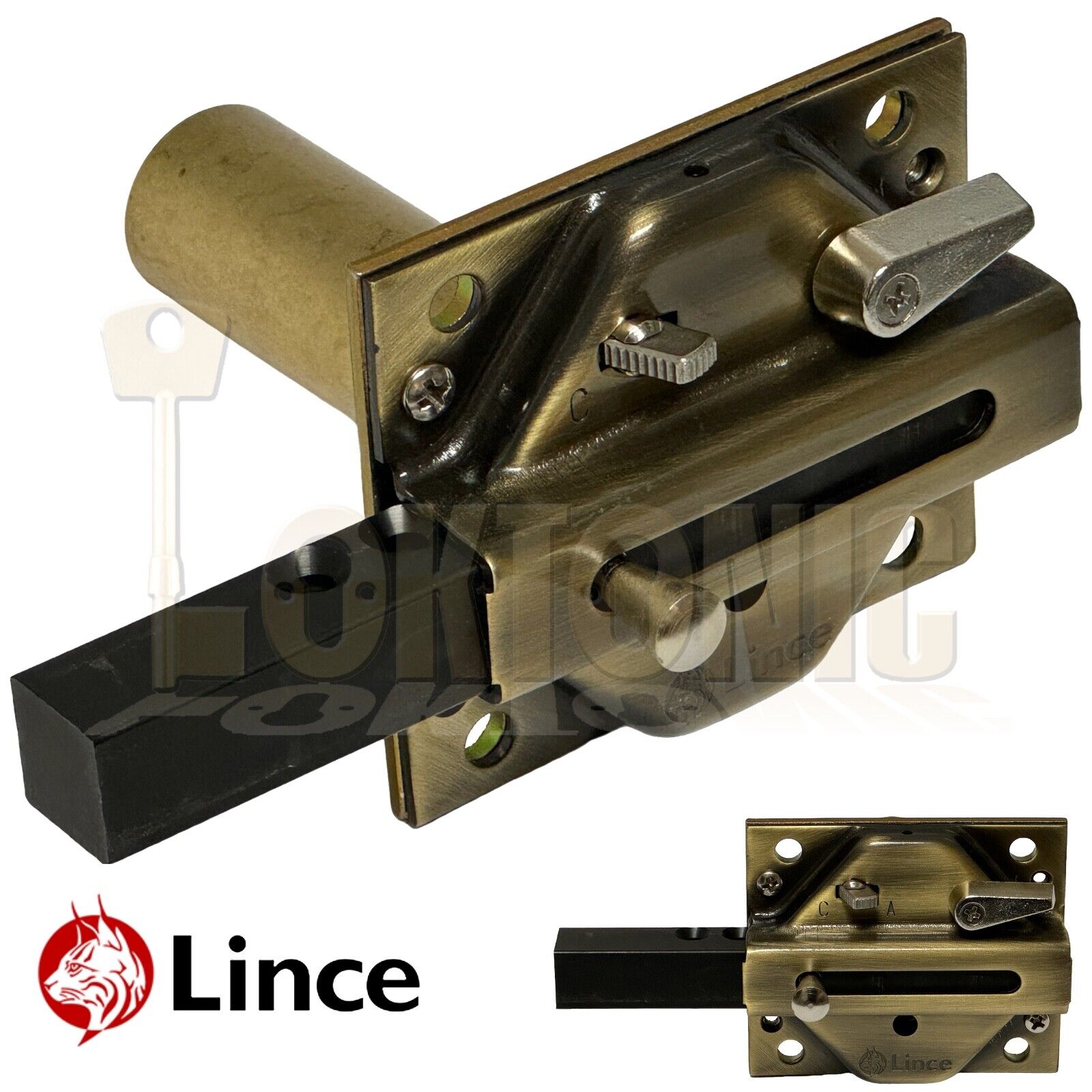 Lince Rim Lock Heavy Duty Gate Shed Sliding Bolt Suit 100-110 &120mm Thick Doors - Image 10