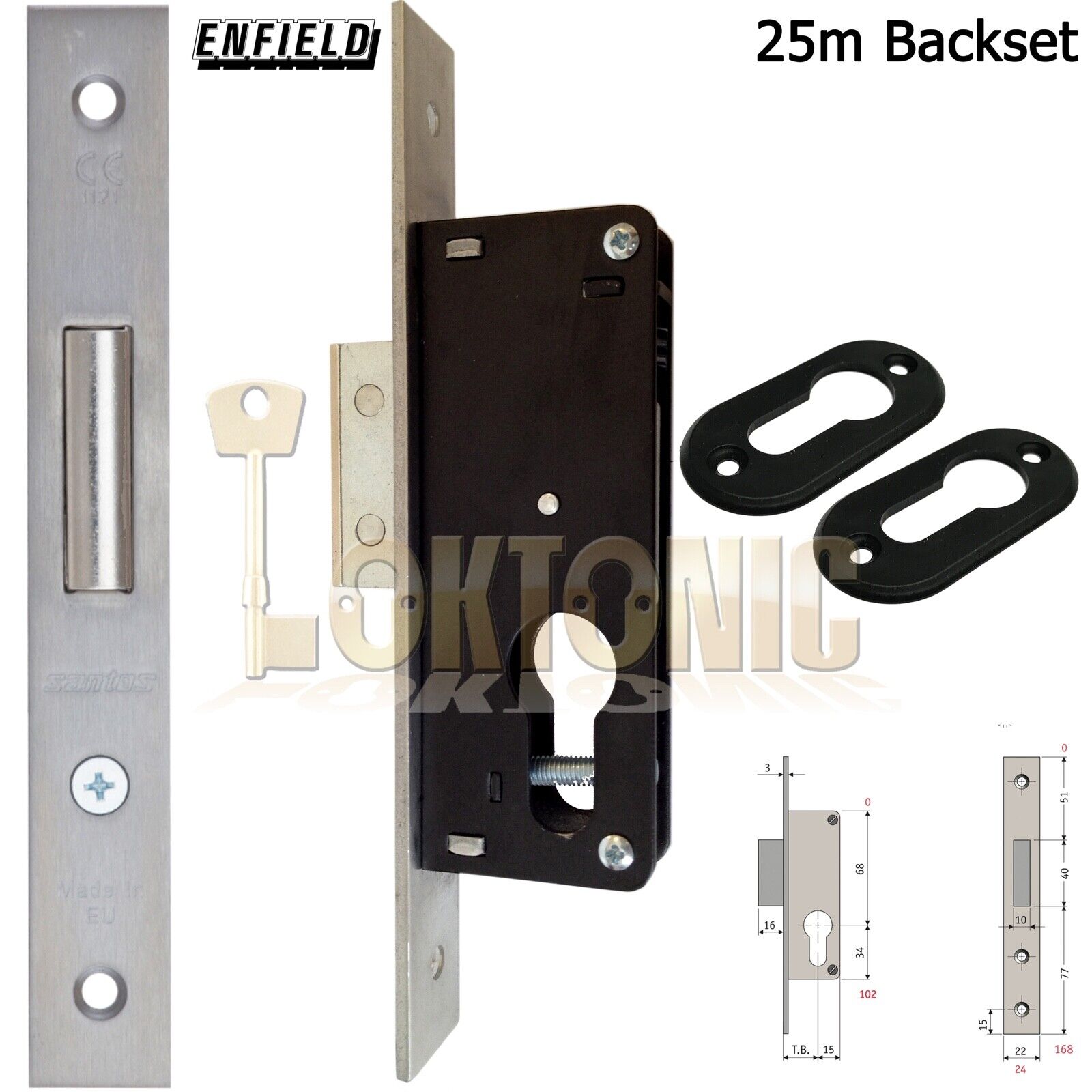 Enfield D721 Narrow Stile Van Dead Lock Case Door Shed Gate Garage Mortice Euro - Image 11