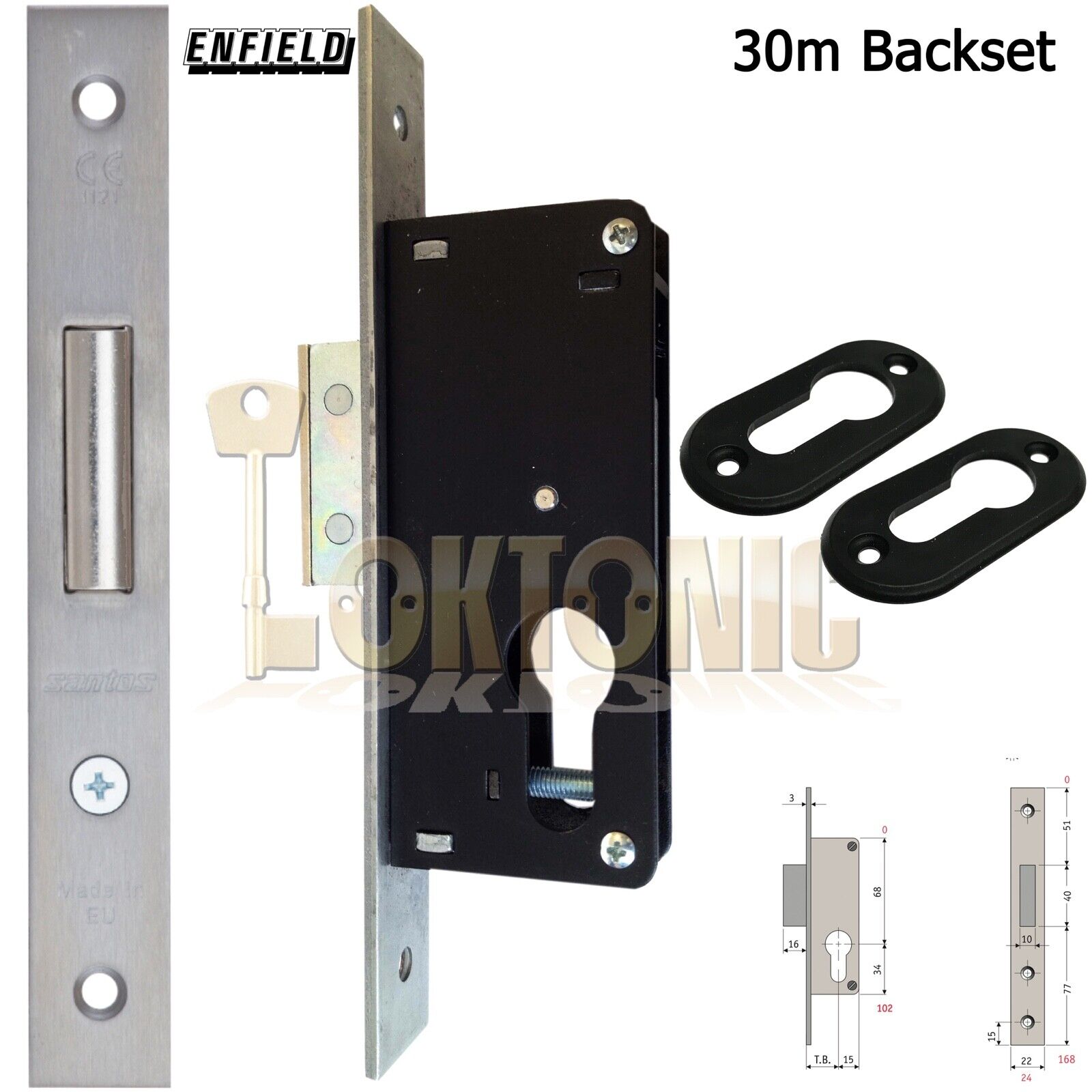 Enfield D721 Narrow Stile Van Dead Lock Case Door Shed Gate Garage Mortice Euro - Image 12