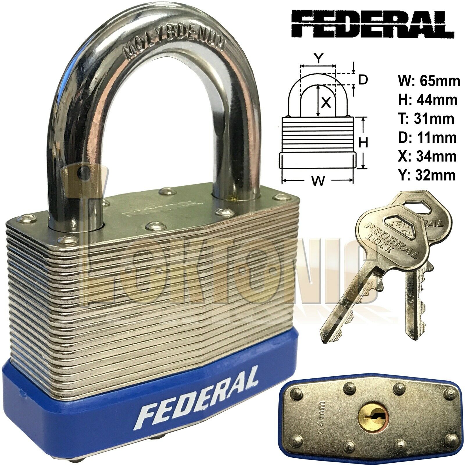 Federal High Security Laminated Steel Padlocks Sheds Vans Gates - Image 6