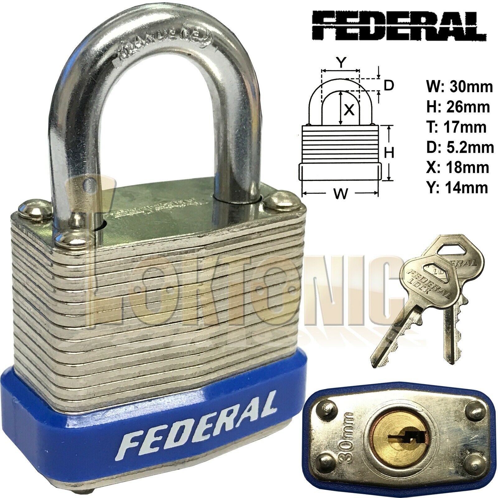 Federal High Security Laminated Steel Padlocks Sheds Vans Gates - Image 3