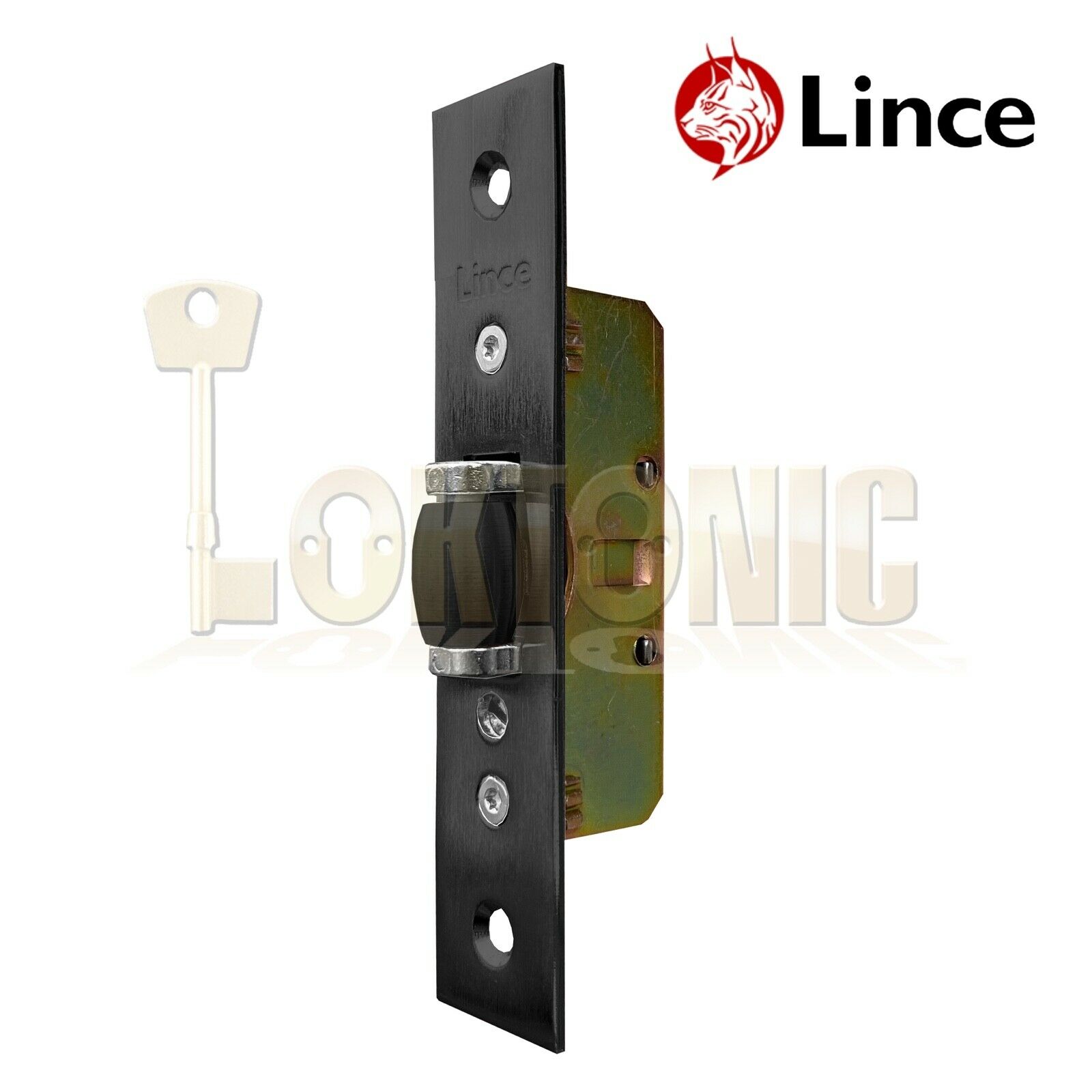Lince Black Mortice Narrow Stile Small Nylon Roller Latch - Image 5