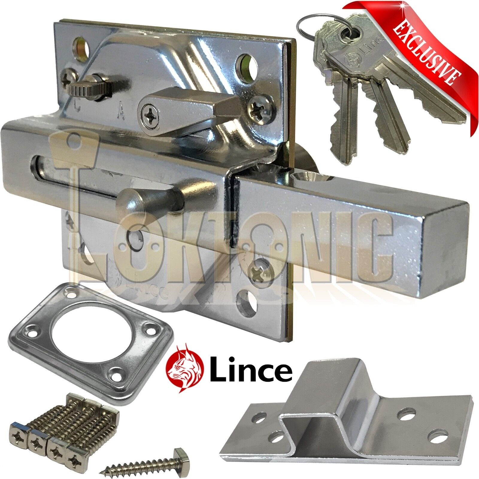Lince Rim Lock Heavy Duty Gate Shed Sliding Bolt Suit 100-110 &120mm Thick Doors - Image 16