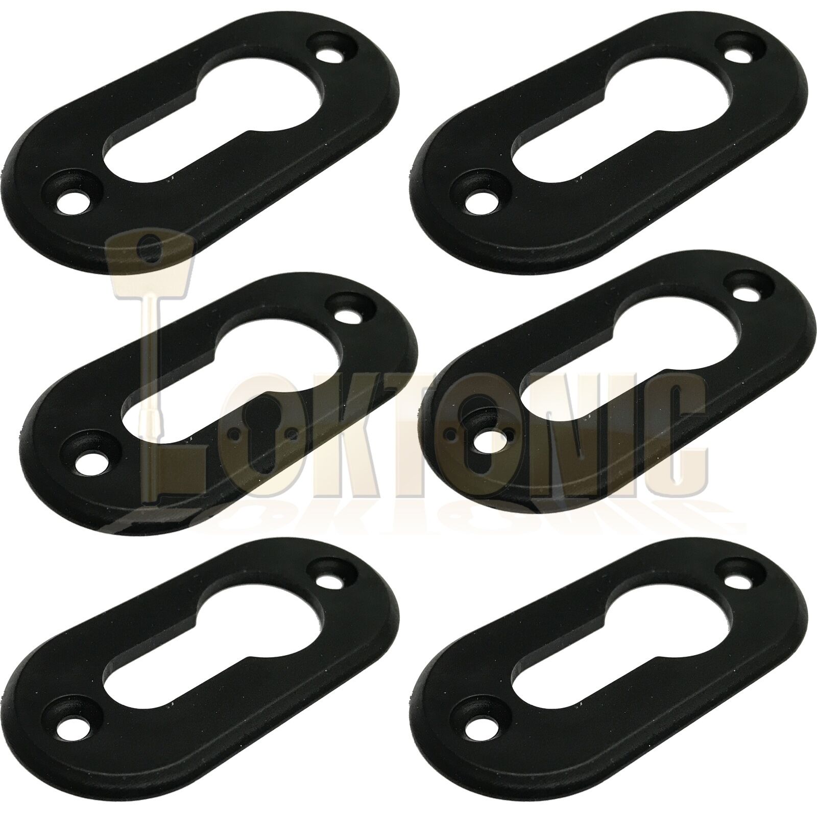 Original Enfield Black Van Doors Plastic Euro Cylinder Escutcheon Keyhole Plate - Image 5