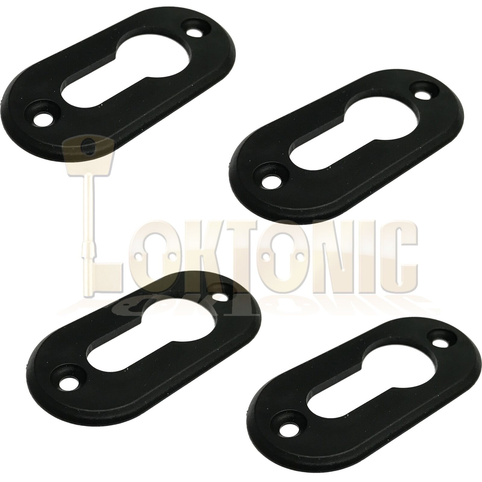Original Enfield Black Van Doors Plastic Euro Cylinder Escutcheon Keyhole Plate - Image 4