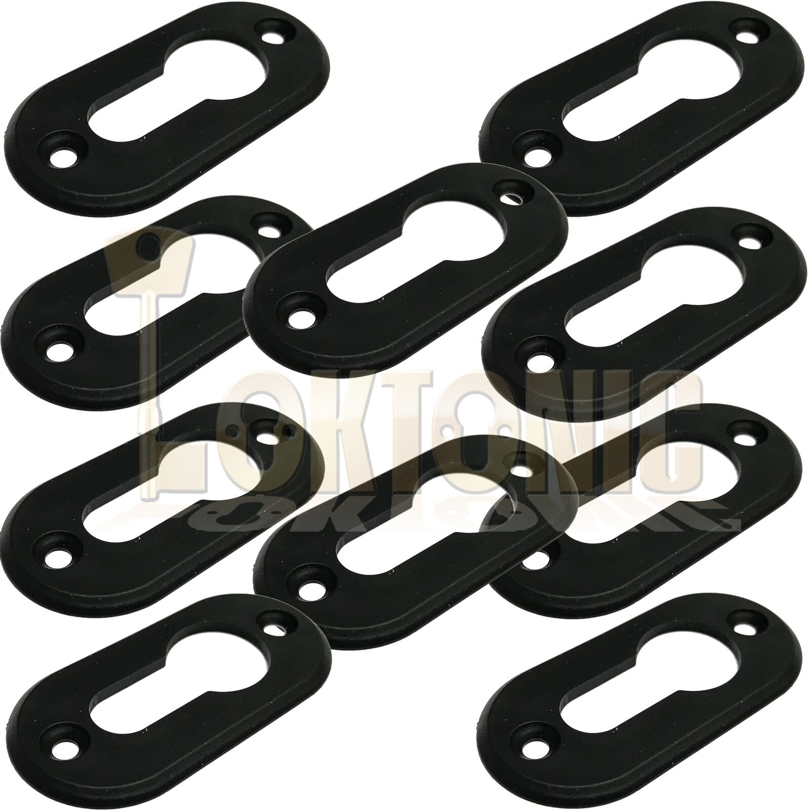 Original Enfield Black Van Doors Plastic Euro Cylinder Escutcheon Keyhole Plate - Image 7